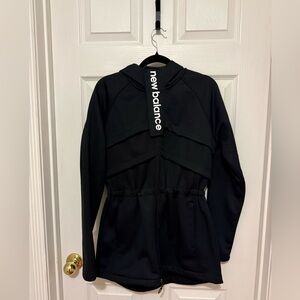 New Balance Black Full-Zip Hoodie with Branded Placket
